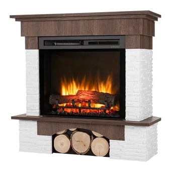 Warmtec Porto z wkładem 23" XHD Optiflame - orzech