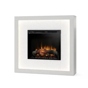 Warmtec Litos wkład Dimplex 28" XHD Optiflame - biały, fornir kamienny Crystal White
