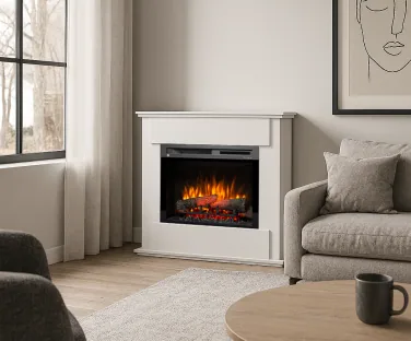 Kominek elektryczny Warmtec Fonte w salonie